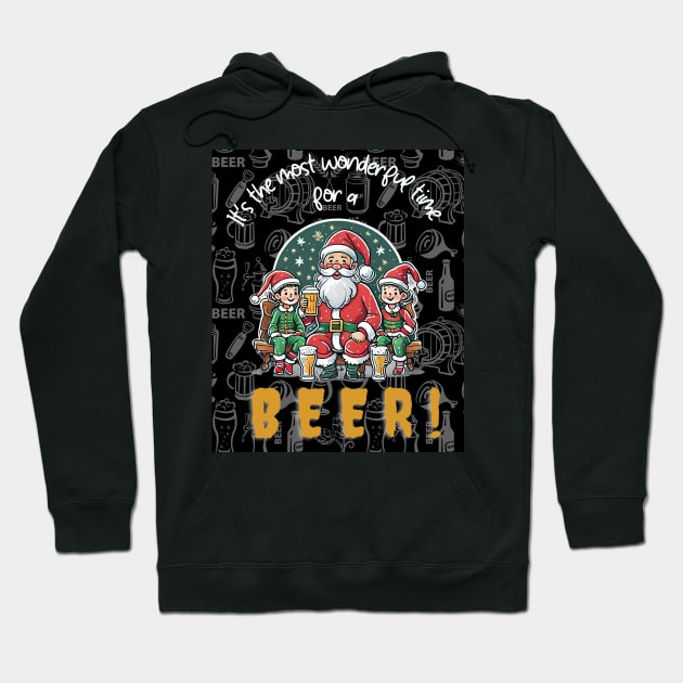 Festive cheer and cold beer Hoodie by Tee Trendz